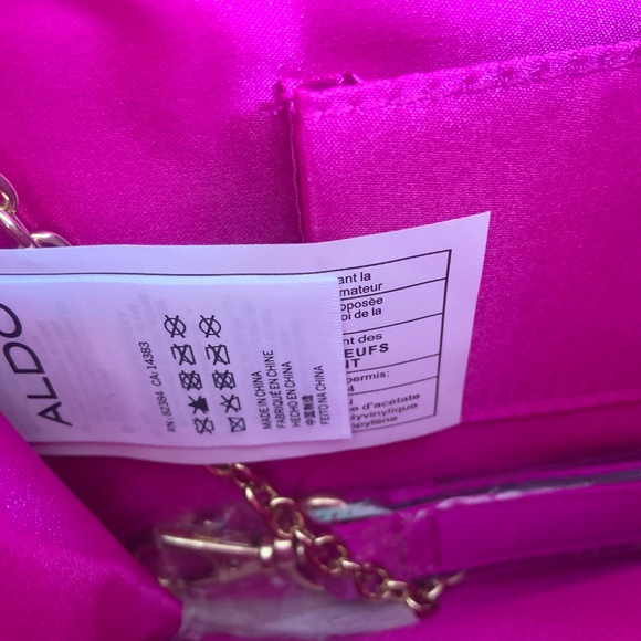Aldo Hot Pink Bag with Two Different Straps and Gold Detailing - Picture 3 of 4